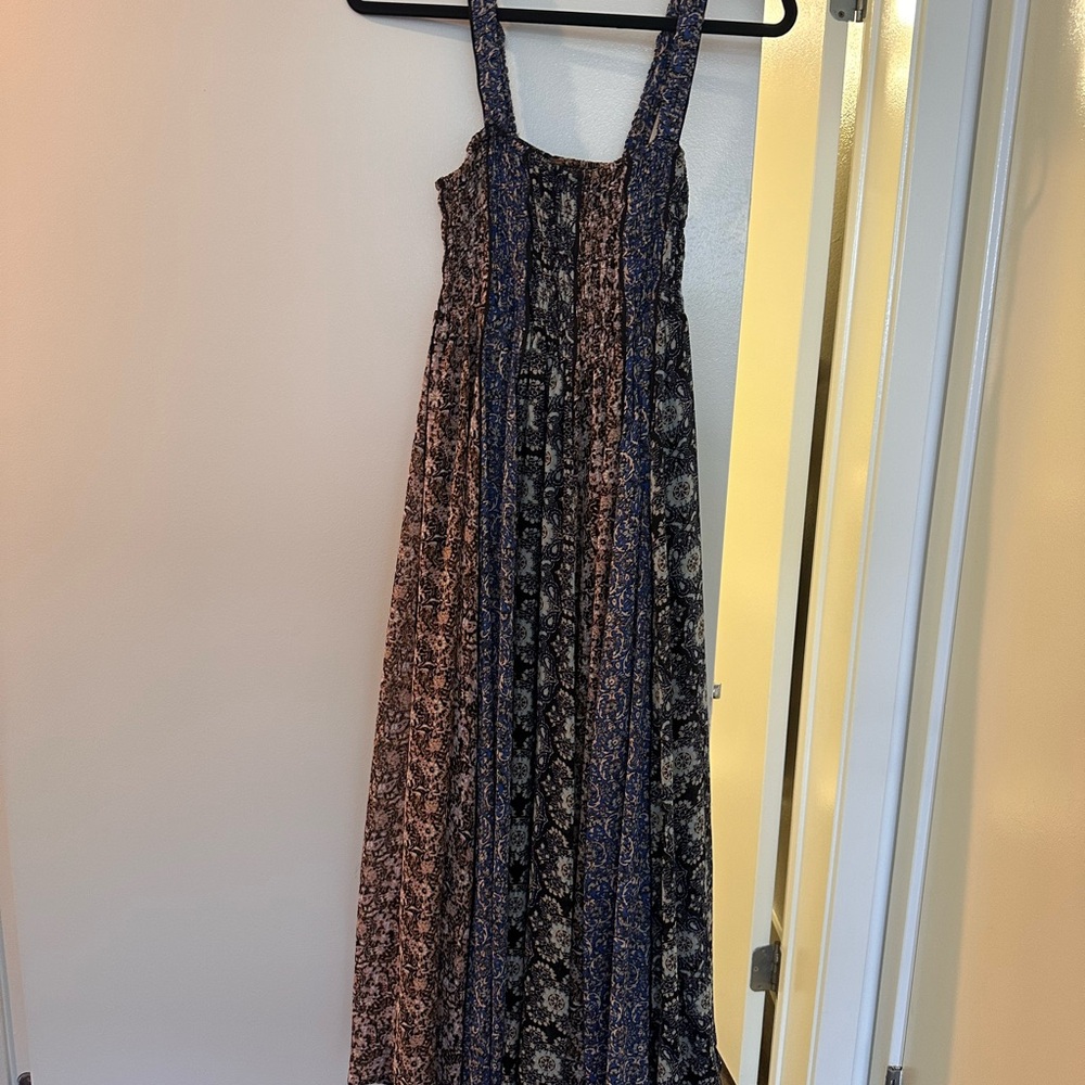 Free People Floral Maxi Dress - Blue and Black